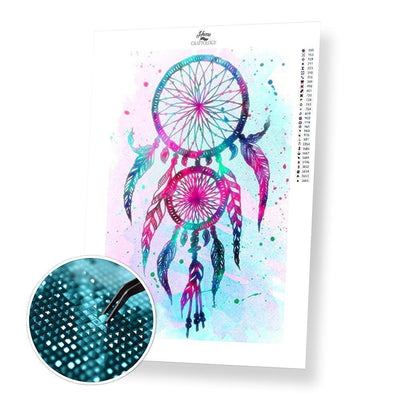Green and Pink Dreamcatcher - Diamond Painting Kit - Home Craftology