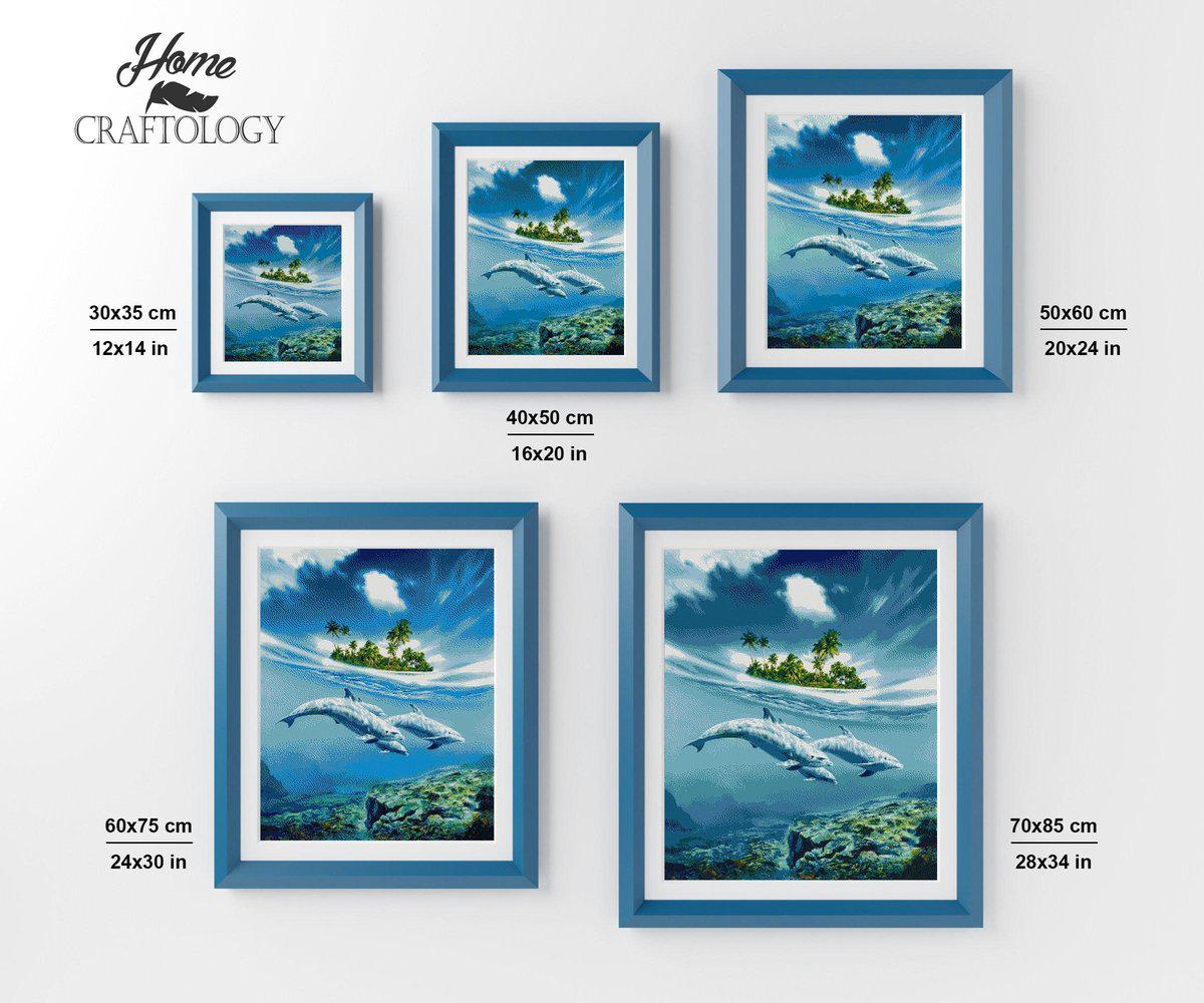 Dolphins Underwater - Premium Diamond Painting Kit