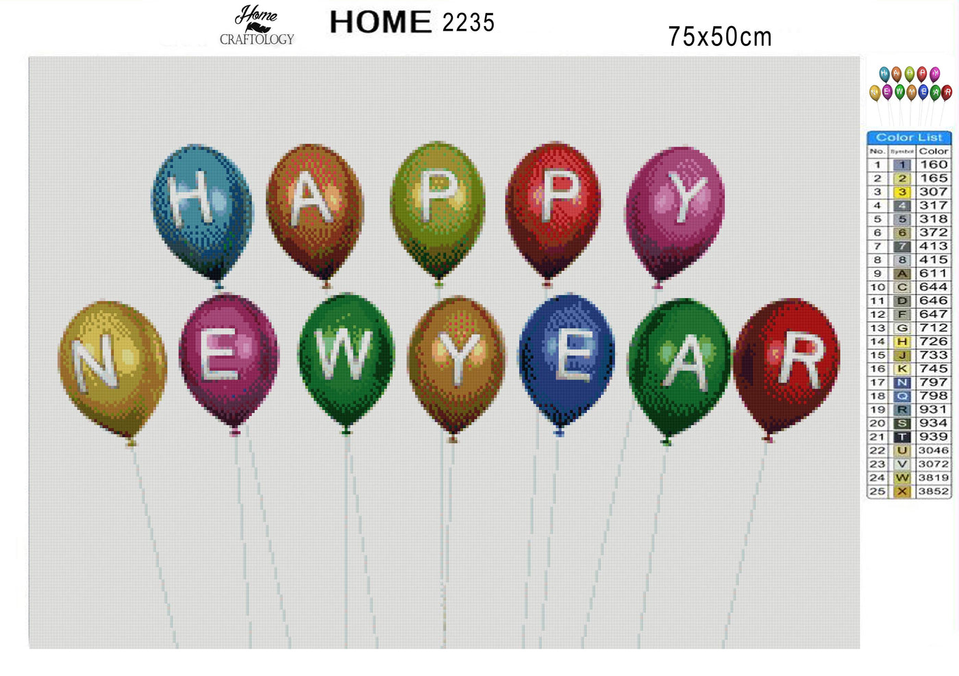 New Year Balloons - Premium Diamond Painting Kit
