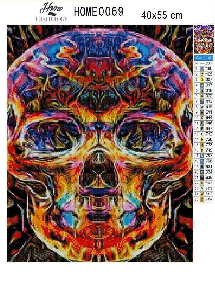 Colorful Skull - Premium Diamond Painting Kit