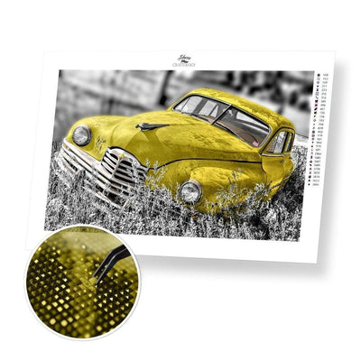 Yellow Vintage Car - Diamond Painting Kit - Home Craftology