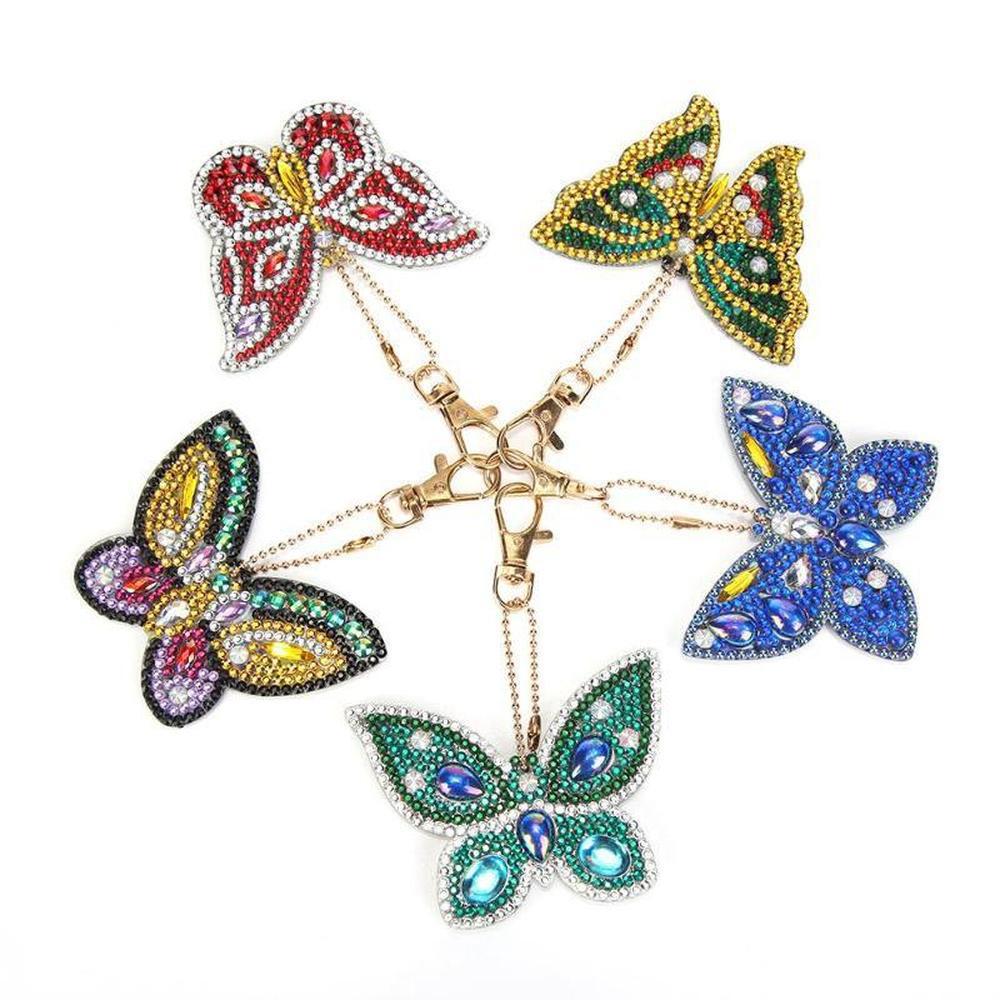 Home Craftology Butterflies - Diamond Painting Keychain