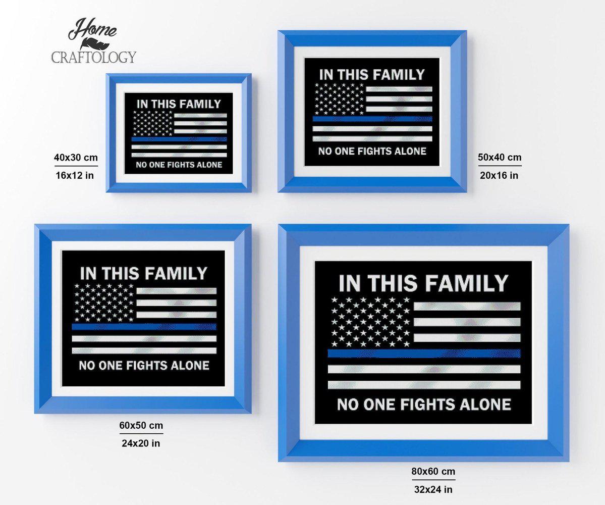 Family Motto Blue Stripe - Diamond Painting Kit - Home Craftology