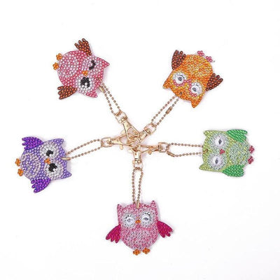 Owls - Diamond Painting Keychain - Home Craftology