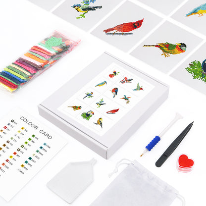 Set of 12 Birds - Mini Diamond Painting Kits