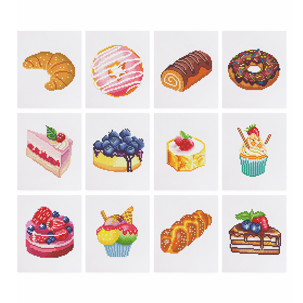 Set of 12 Desserts - Mini Diamond Painting Kits