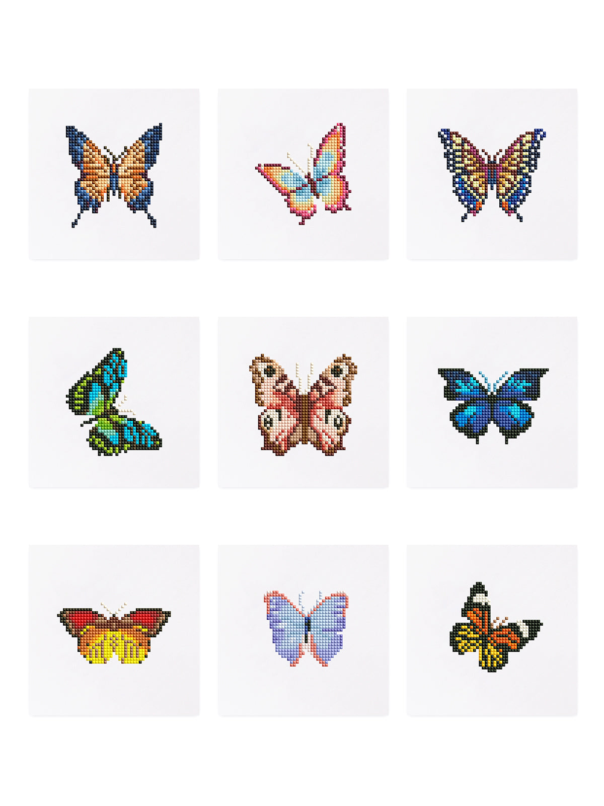 Set of 9 Butterflies - Mini Diamond Painting Kits