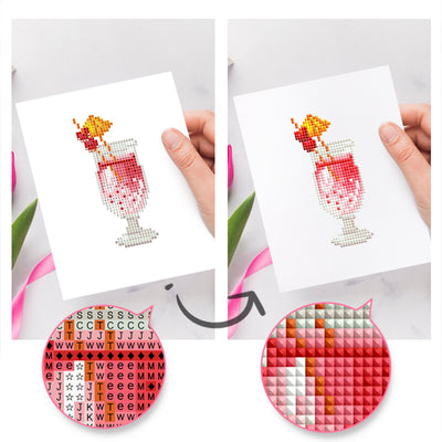 Set of 12 Cocktails - Mini Diamond Painting Kits