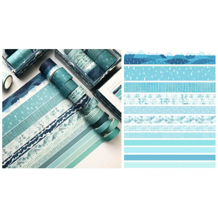 12pcs Washi Tapes - Blue - Diamond Painting Accessory