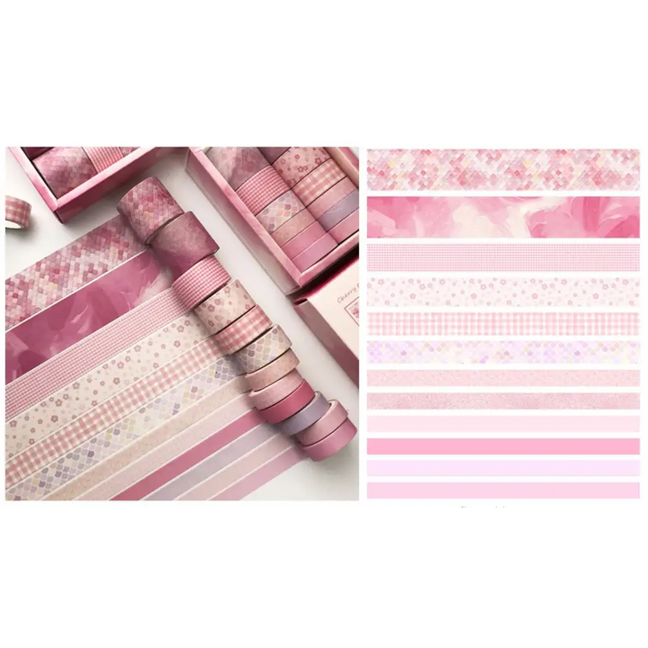 12pcs Washi Tapes - Pink - Diamond Painting Accessory