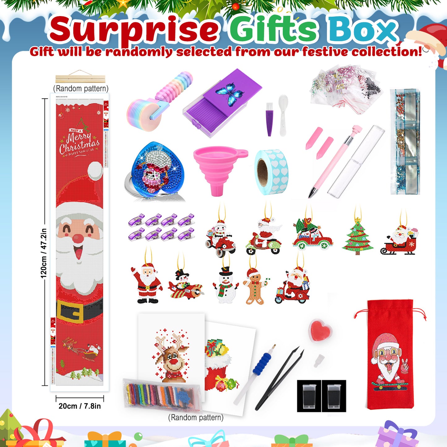 12pcs Christmas Advent Calendar Box - Blue