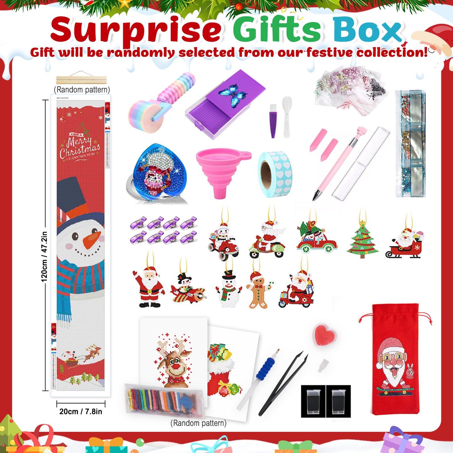 12pcs Christmas Advent Calendar Box - Red