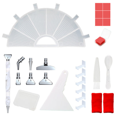 New! Semi-Circle Diamond Painting Tray with Pen Package