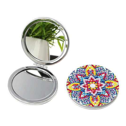 Fire Mandala - Diamond Painting Compact Mirror