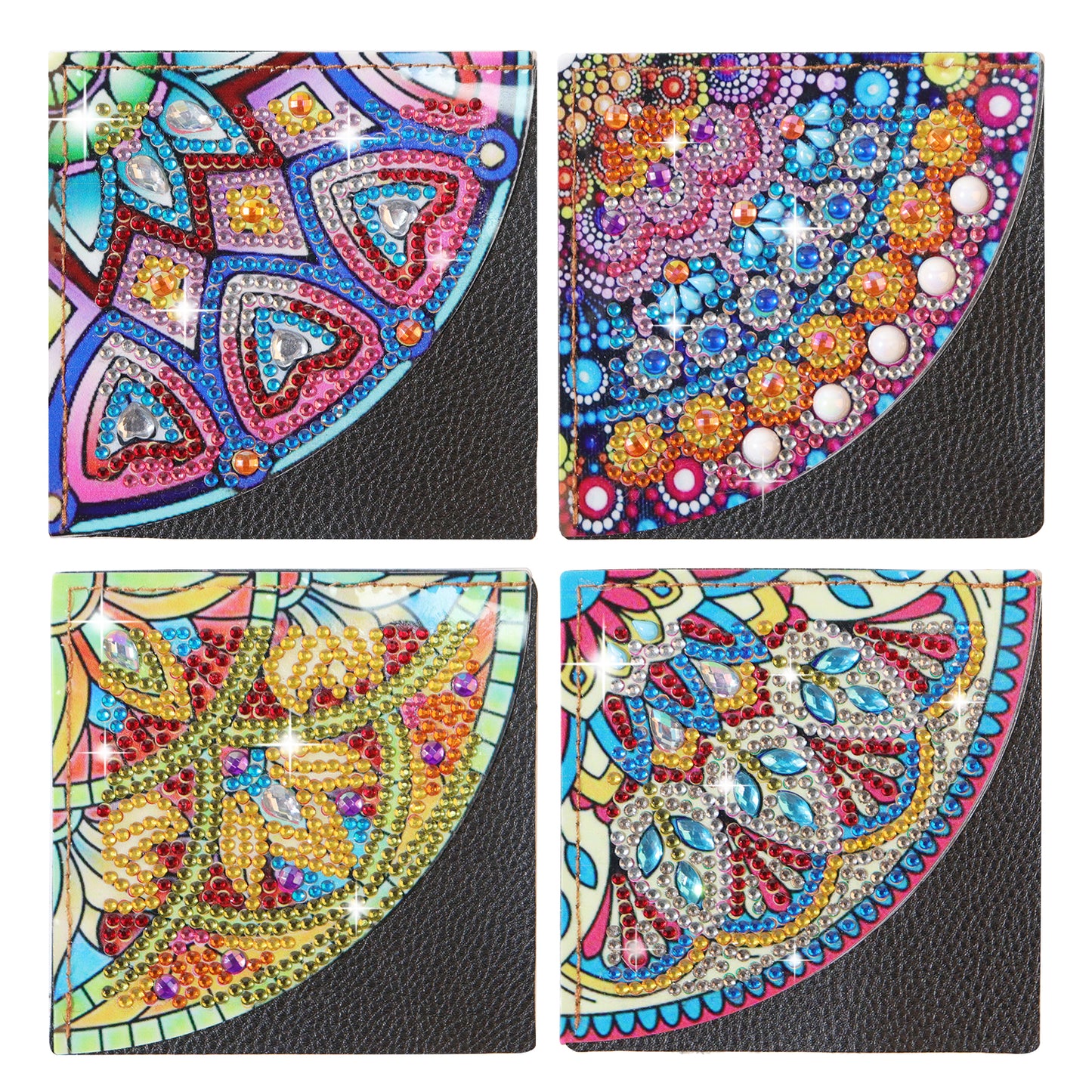 Set of 4 Round - Diamond Painting Corner Bookmark