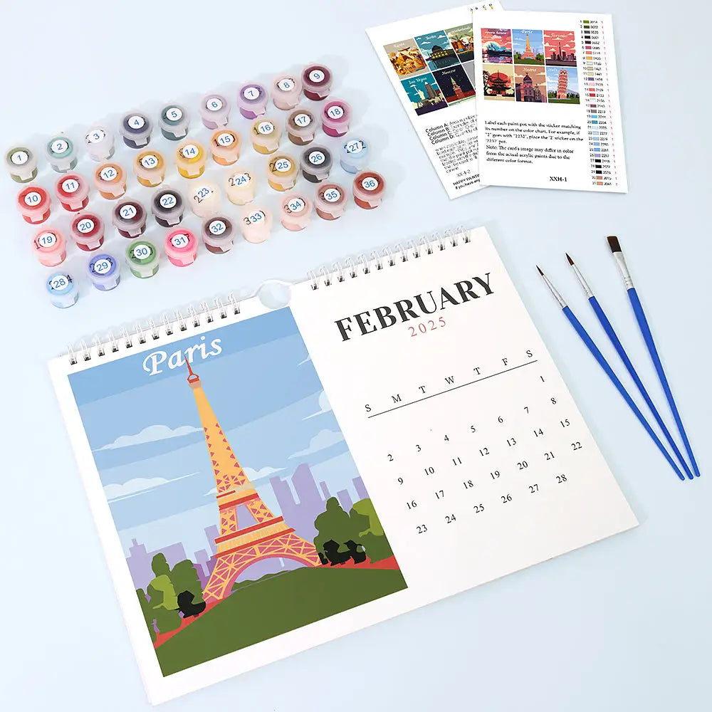 2025 Landmarks Paint By Numbers Calendar