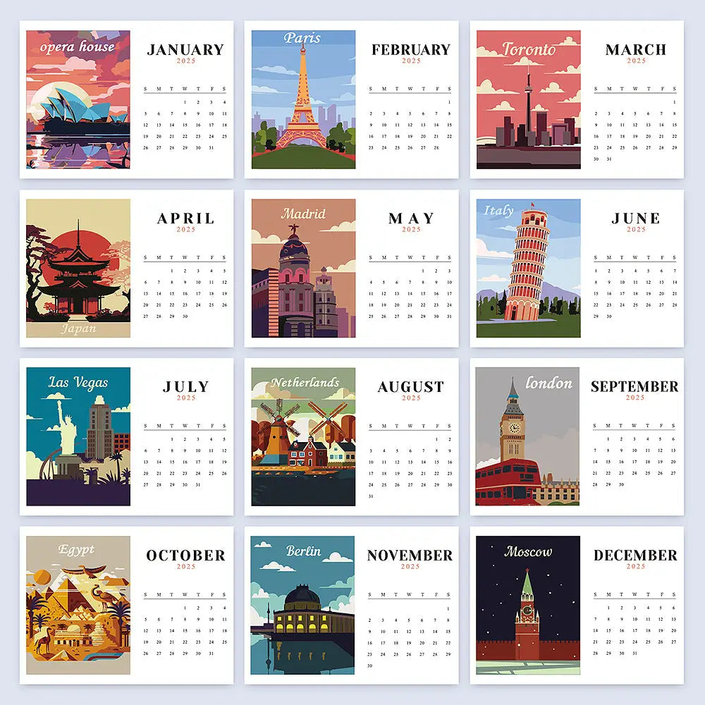 2025 Landmarks Paint By Numbers Calendar