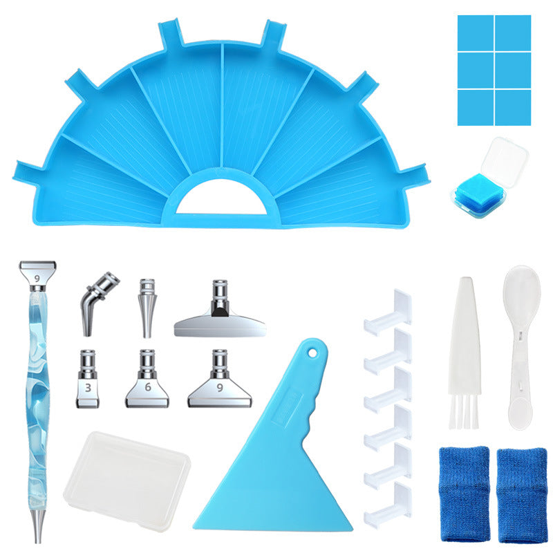 New! Semi-Circle Diamond Painting Tray with Pen Package