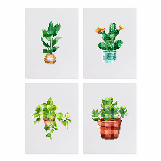 Set of 4 Plants - Mini Diamond Painting Kits