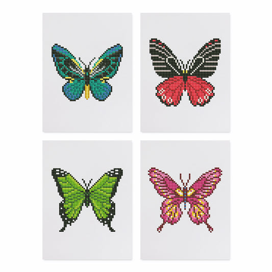 Set of 4 Butterflies - Mini Diamond Painting Kits