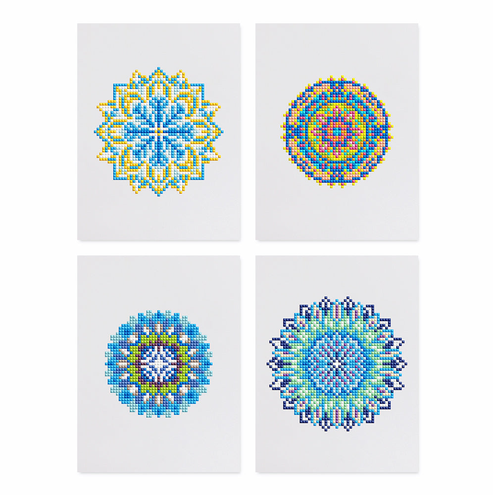 Set of 4 Mandalas - Mini Diamond Painting Kits