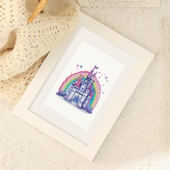 Set of 2 Castle and Rainbow - Mini Diamond Painting Kits