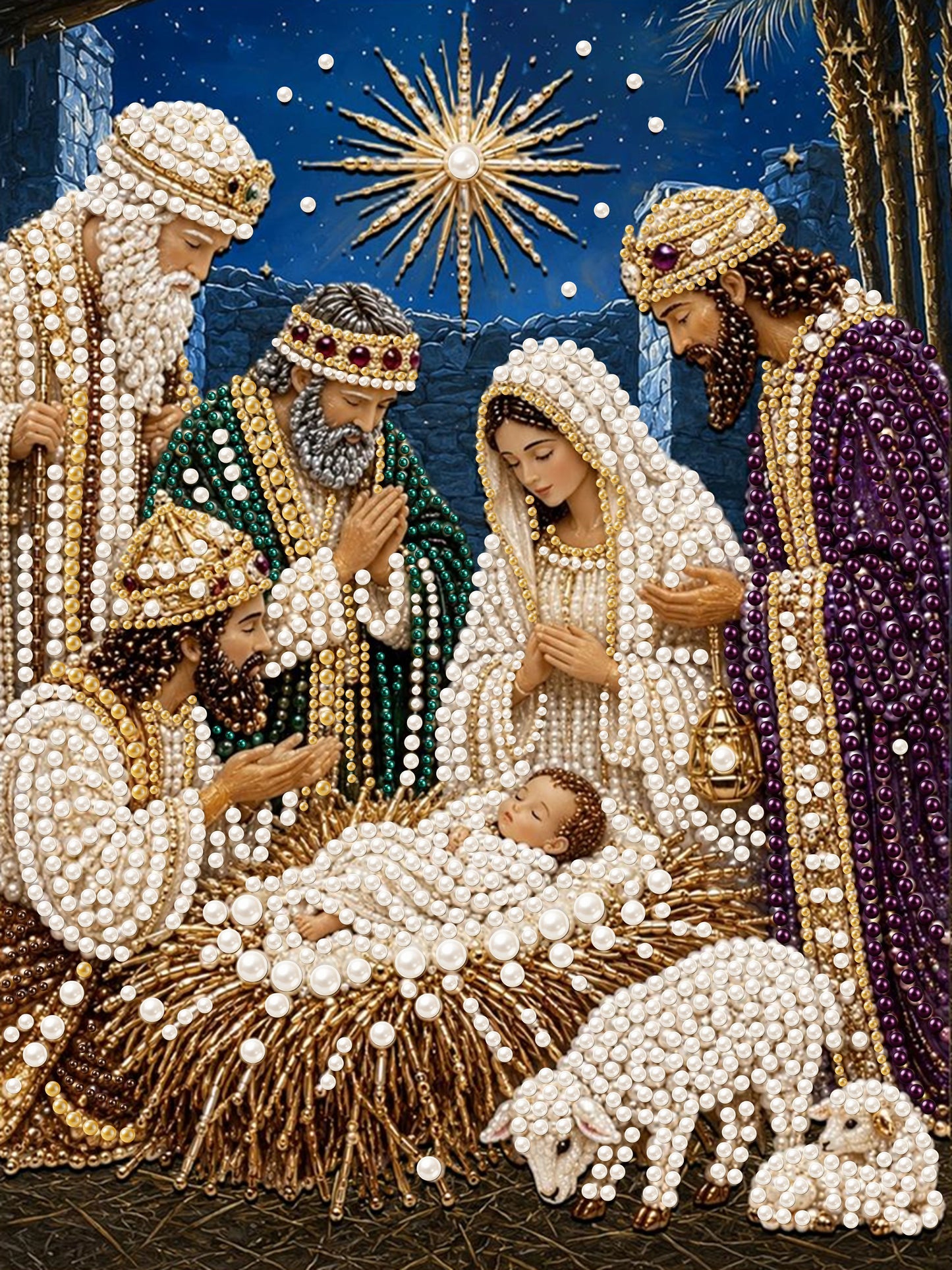 3 Kings Visit - Pearl Diamond Painting Kit