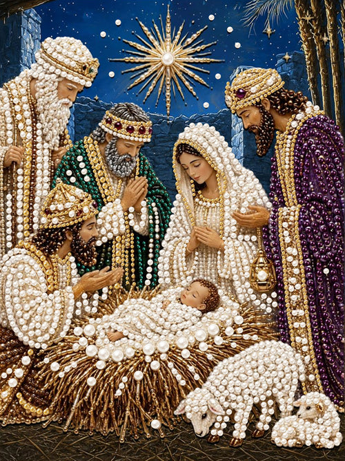 3 Kings Visit - Pearl Diamond Painting Kit