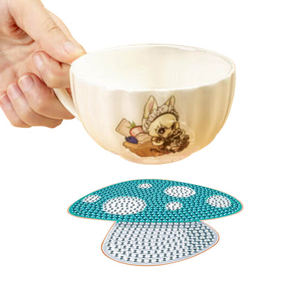 Set of 6 Mushrooms - Diamond Painting Coaster