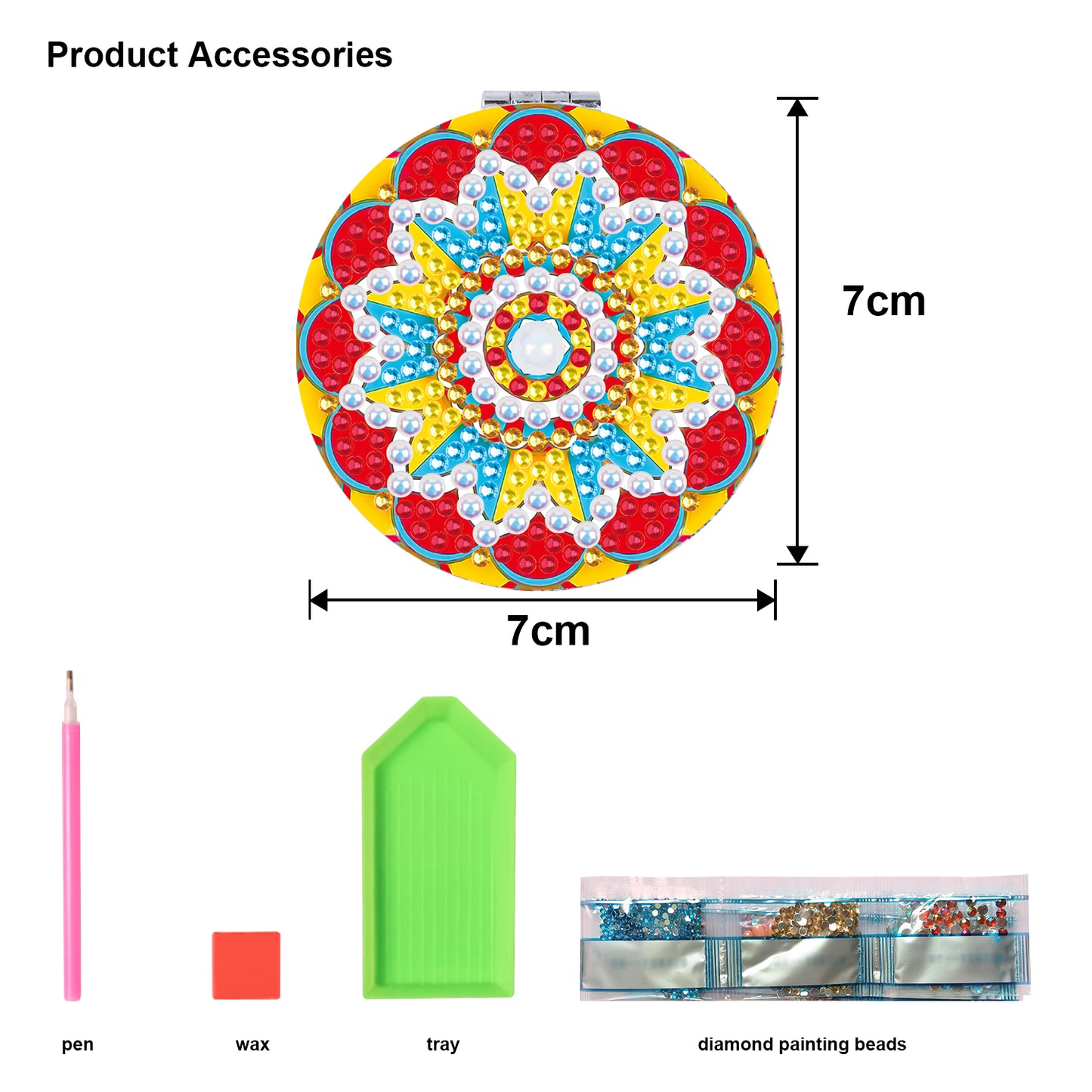 Sun Mandala - Diamond Painting Compact Mirror