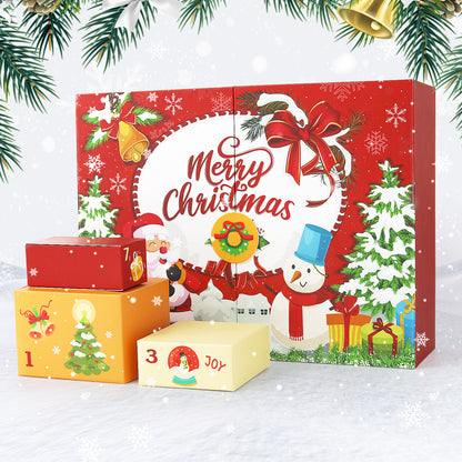 12pcs Christmas Advent Calendar Box - Red