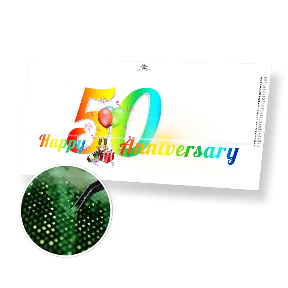 50th Anniversary - Premium Diamond Painting Kit - 70x30cm / 28x12’’ / Square (Most Popular) - Diamond Painting Kit