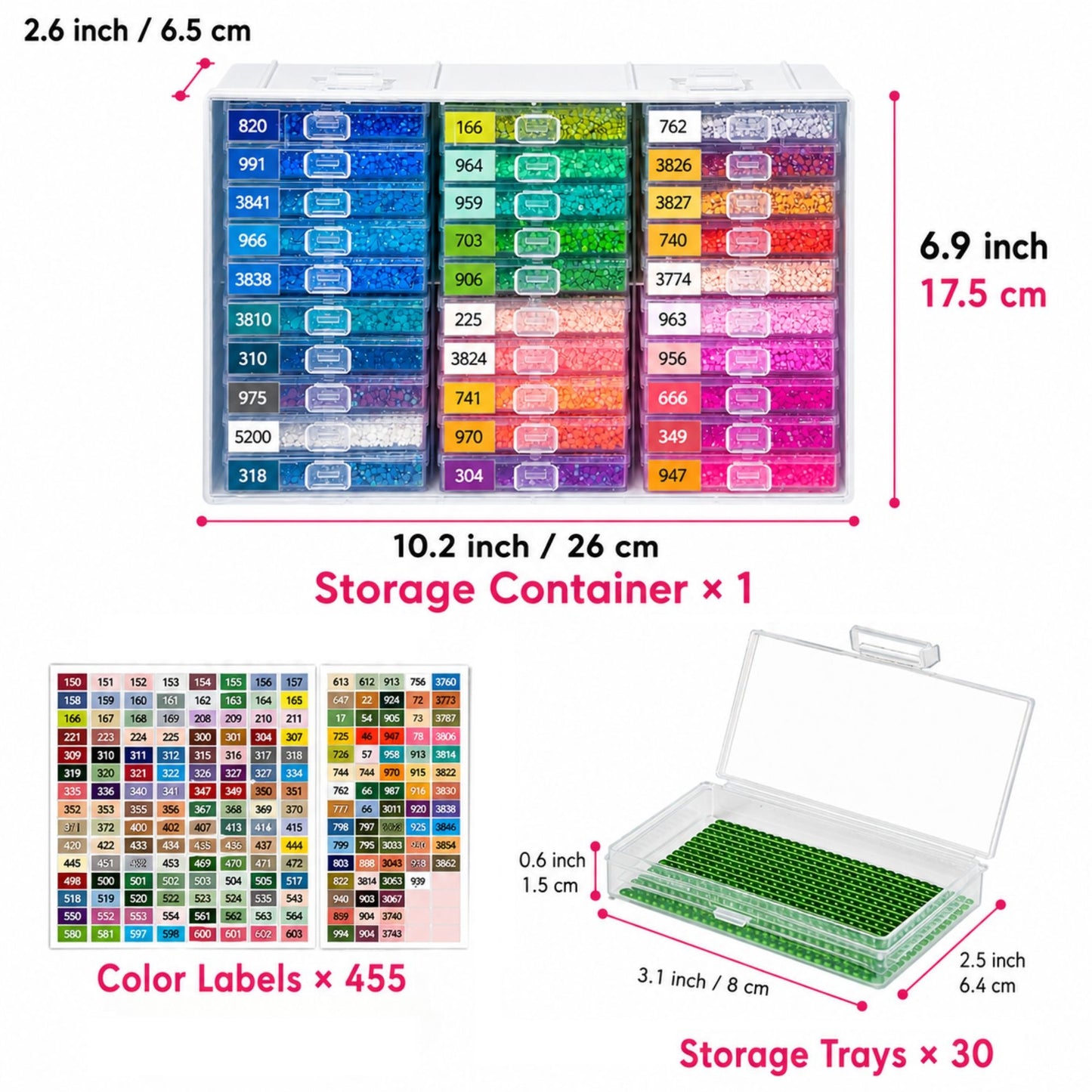 Diamond Painting Storage Organizer with 30 Drawers