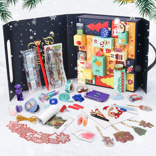 24pcs Christmas Advent Calendar Box - Blue