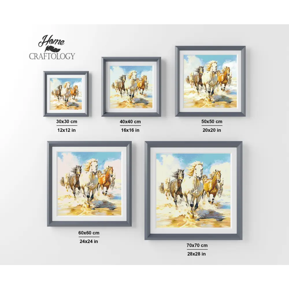 7 Horses Running - Exclusive Premium Diamond Painting Kit - Diamond Painting Kit