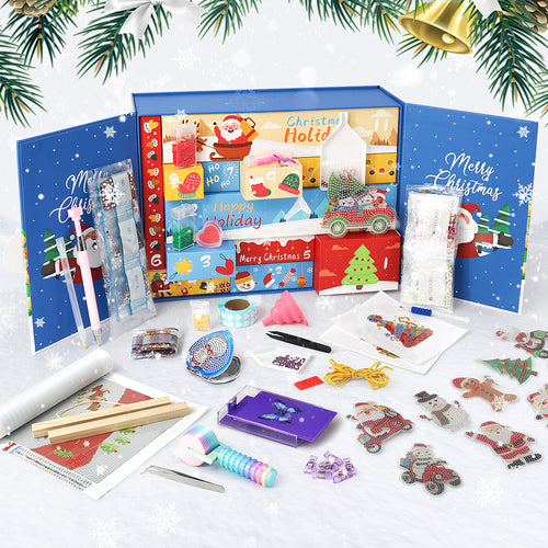 12pcs Christmas Advent Calendar Box - Blue