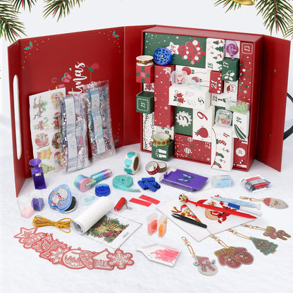 24pcs Christmas Advent Calendar Box - Red