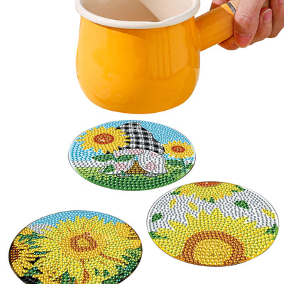 Set of 8 Sunflowers - Diamond Painting Coaster