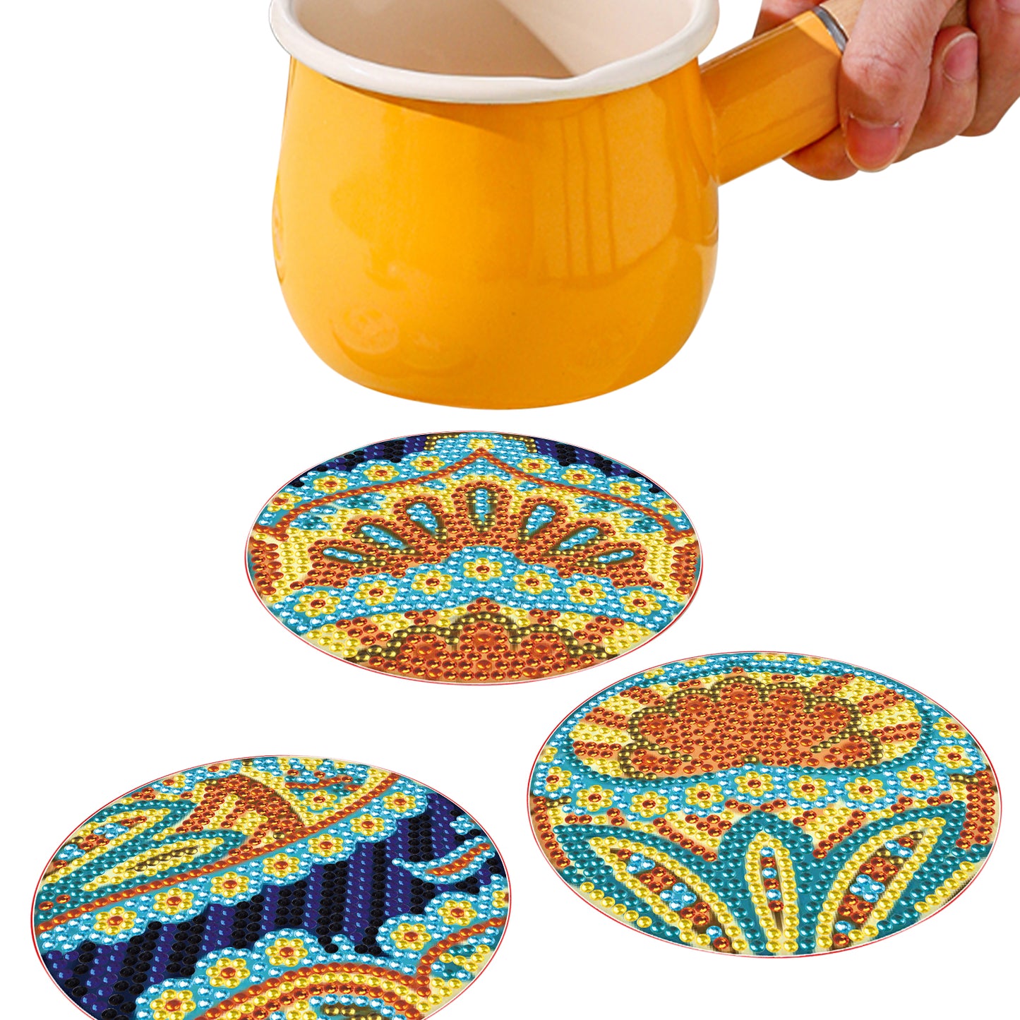 Set of 8 Paisley - Diamond Painting Coaster