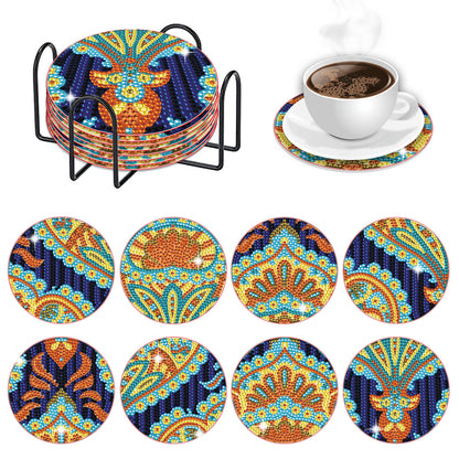 Set of 8 Paisley - Diamond Painting Coaster