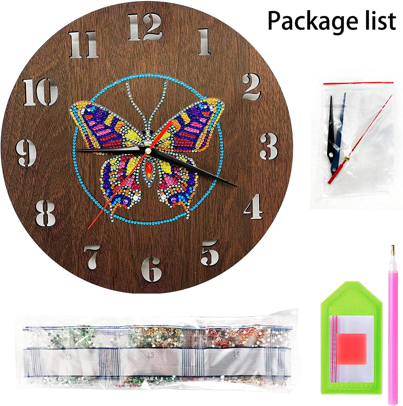 Butterfly - Diamond Painting Clock