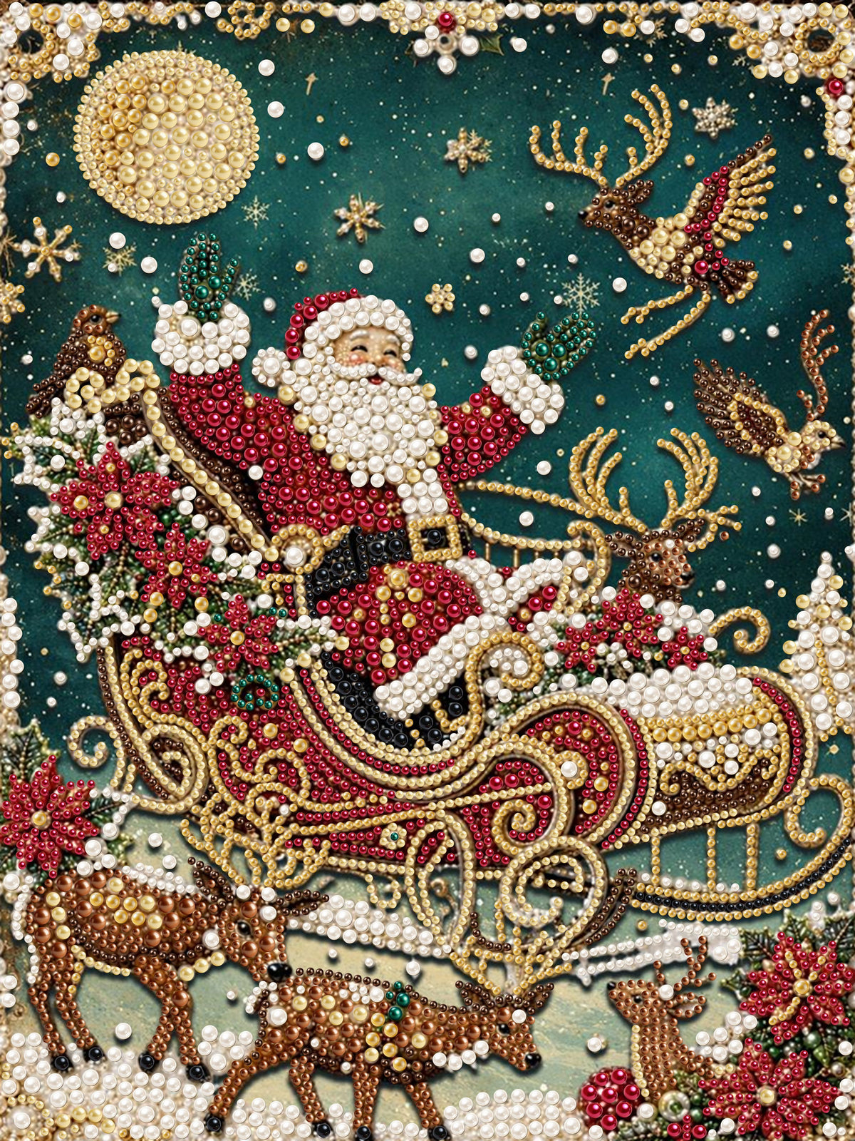 Cheerful Santa - Pearl Diamond Painting Kit