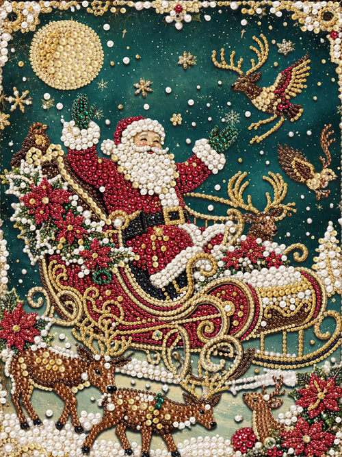 Cheerful Santa - Pearl Diamond Painting Kit