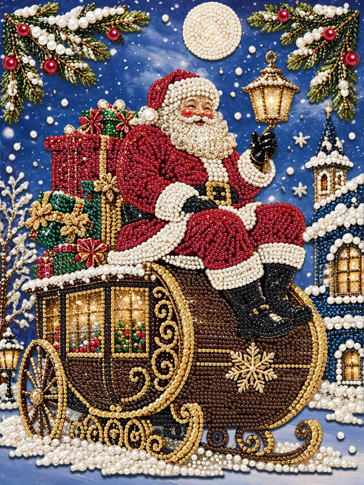 Christmas Eve Delivery - Pearl Diamond Painting Kit