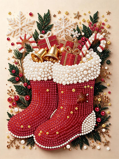 Christmas Stockings - Pearl Diamond Painting Kit