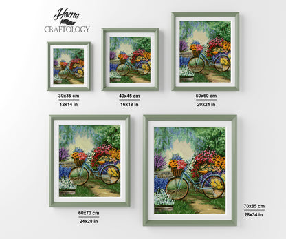 Bicycle and Flowers - Exclusive Premium Diamond Painting Kit