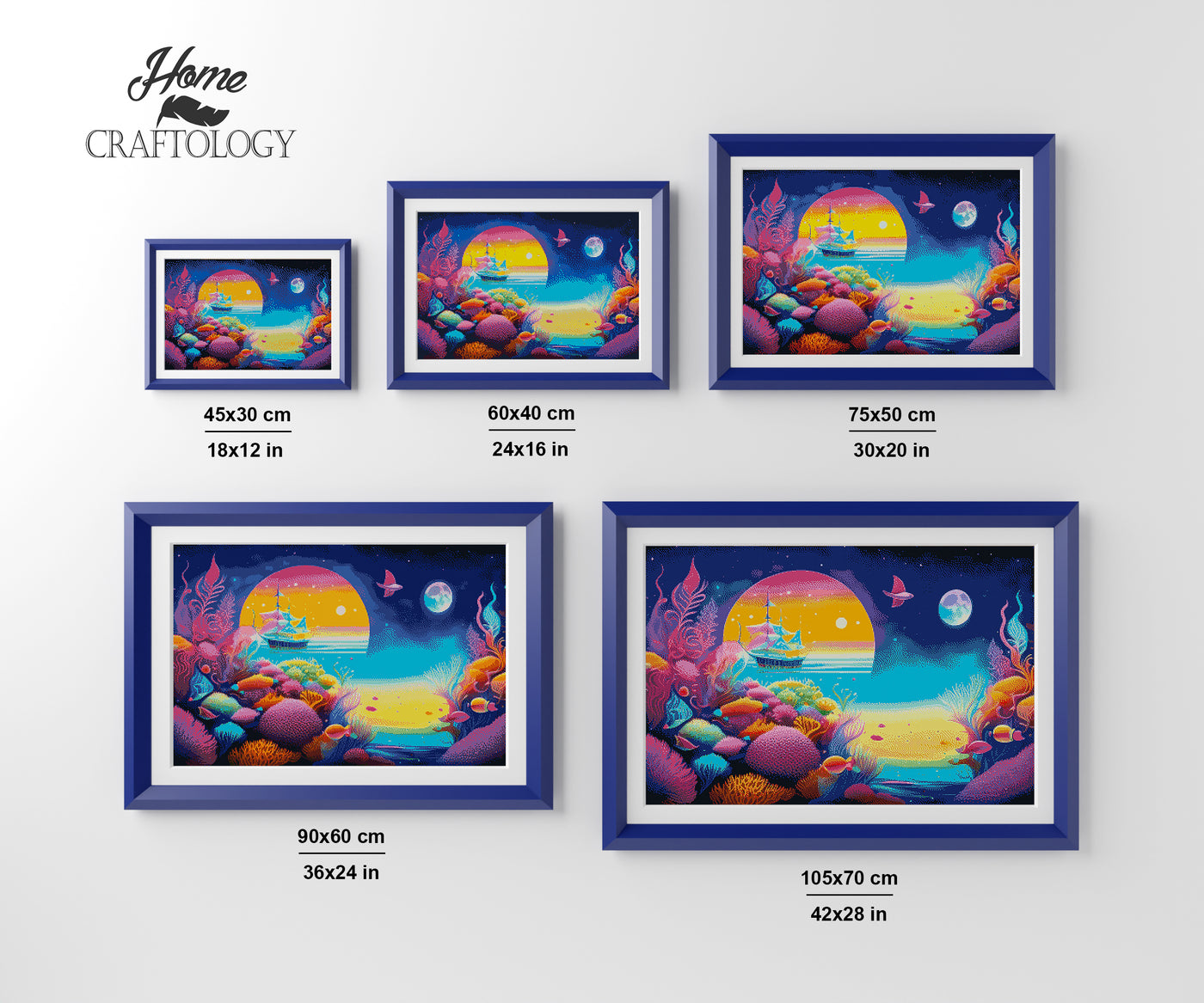 Under and Over the Sea - Premium Diamond Painting Kit