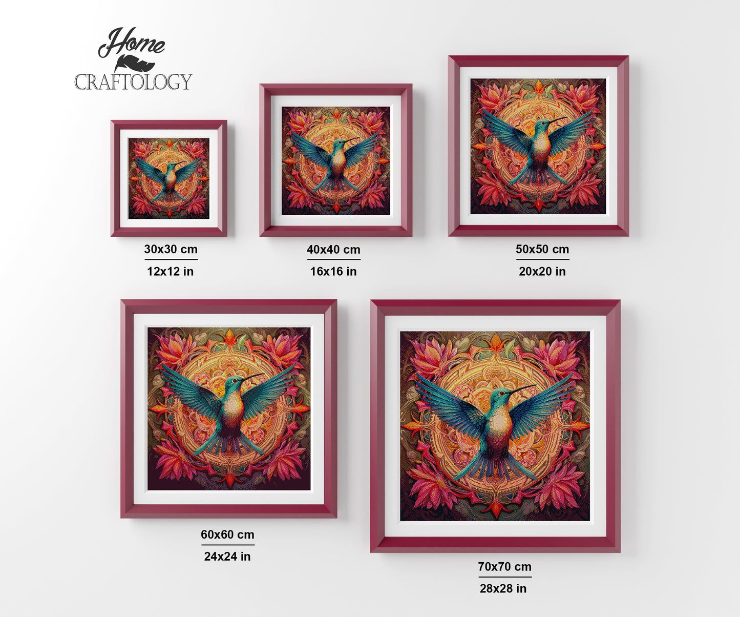 Flying Hummingbird Mandala - Exclusive Premium Diamond Painting Kit