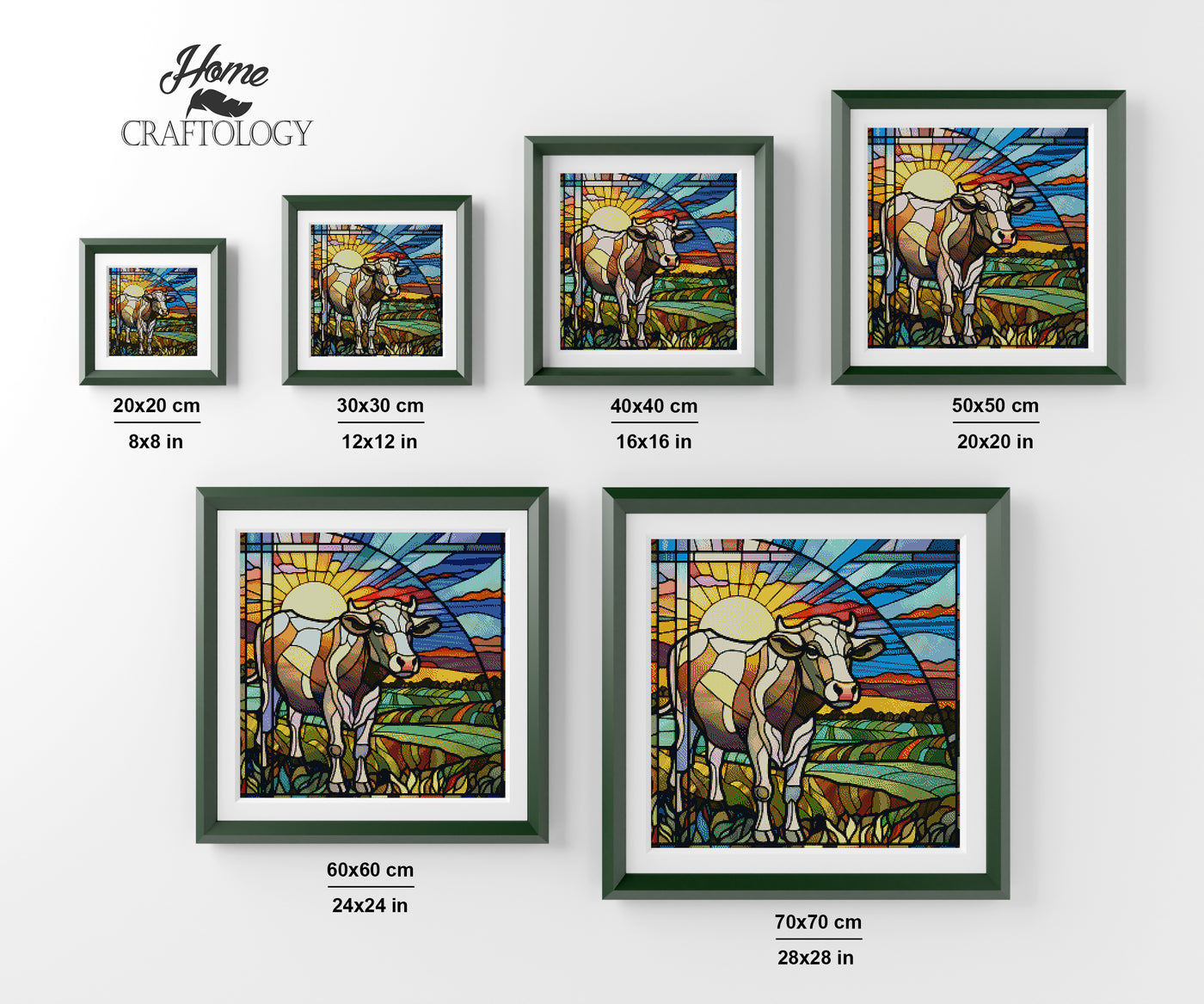 Stained Glass Cow - Premium Diamond Painting Kit