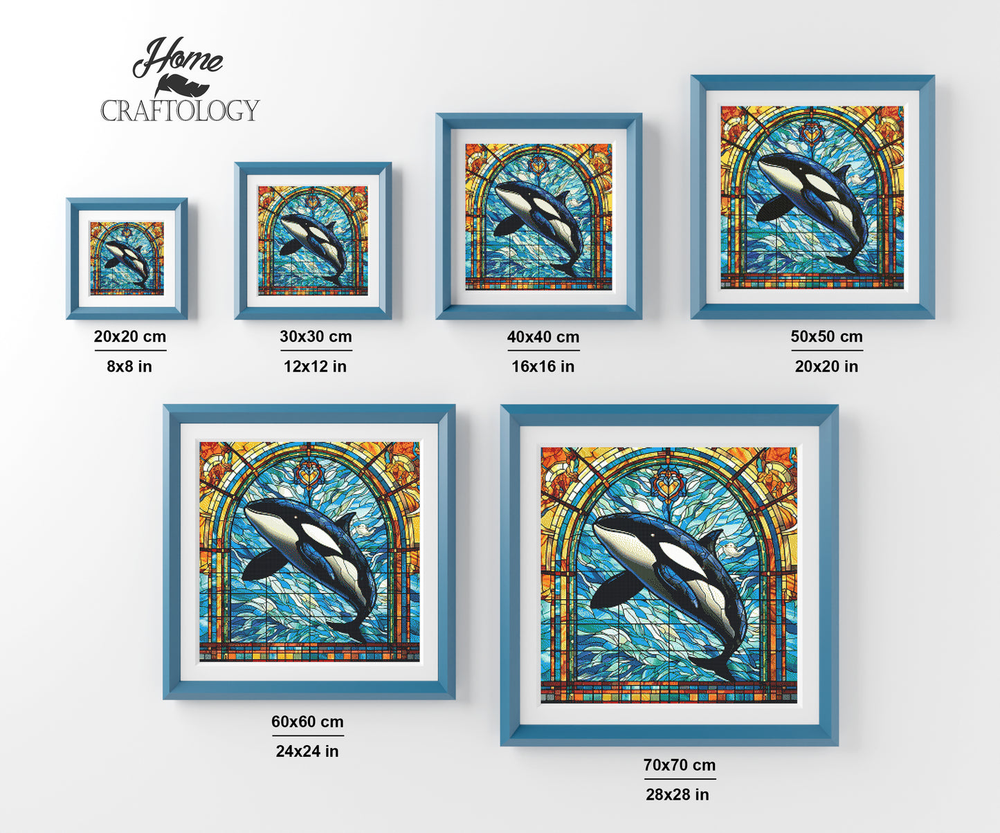 Stained Glass Orca - Exclusive Premium Diamond Painting Kit